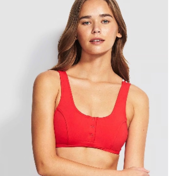 SEAFOLLY Tank Bikini Top in Chilli Red NWOT - Picture 1 of 14